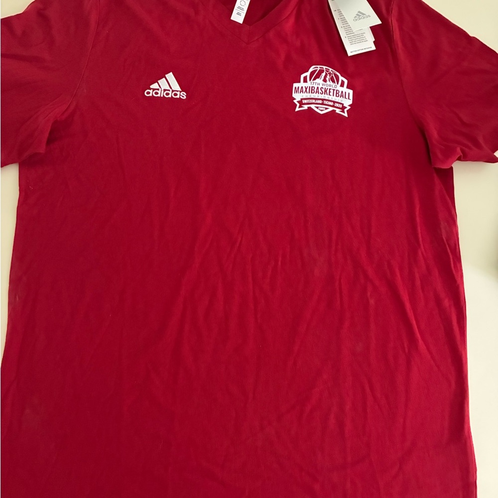 Adidas Red MaxiBasketball Tee